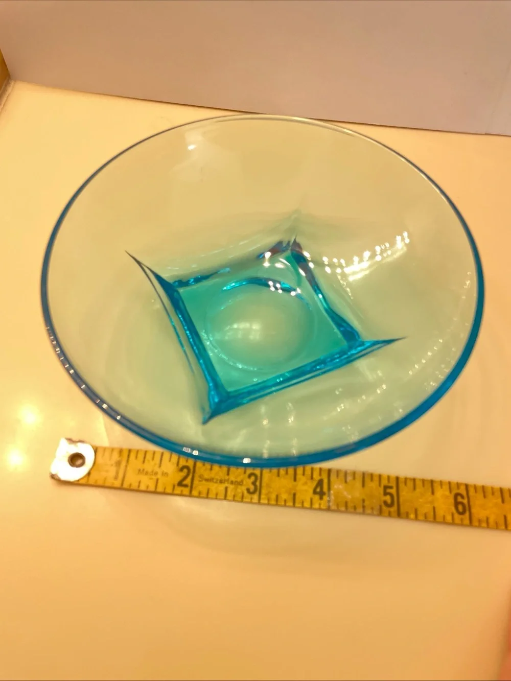 Vintage Hazel Atlas Aqua/Capri Blue - Colonial Pattern- Round Small Bowl 6 inch